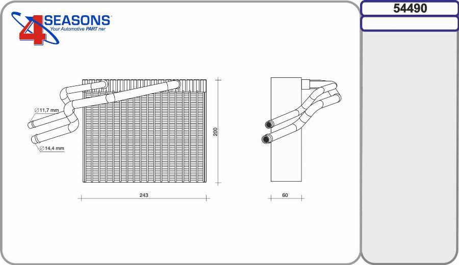 AHE 54490 - Випарник, кондиціонер autocars.com.ua