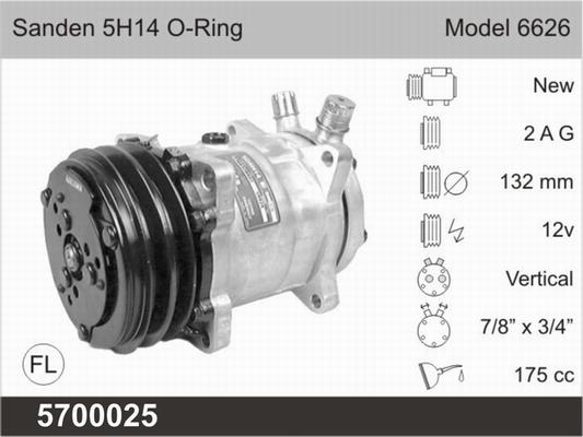 AHE 5700025 - Компрессор кондиционера autodnr.net