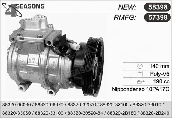 AHE 57398 - Компресор, кондиціонер autocars.com.ua