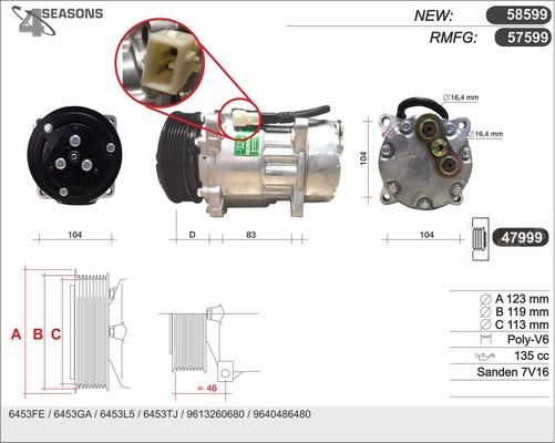 AHE 57599 - Компресор, кондиціонер autocars.com.ua