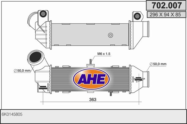 AHE 702.007 - Интеркулер autocars.com.ua