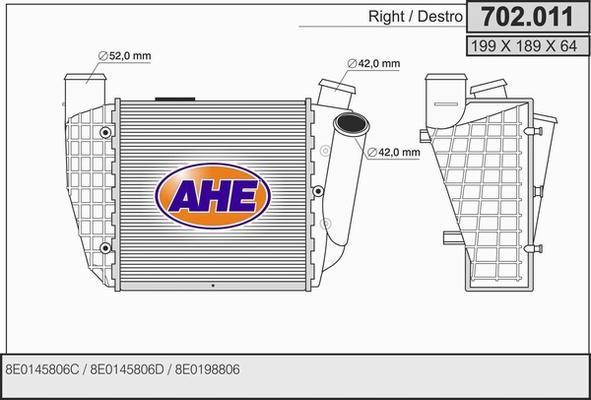 AHE 702.011 - Интеркулер autocars.com.ua