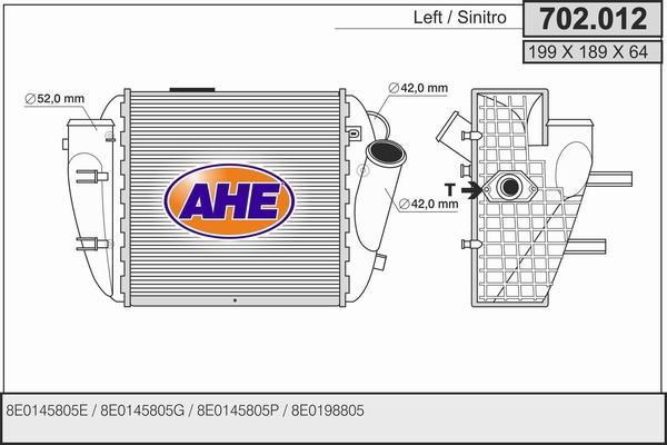 AHE 702.012 - Интеркулер autocars.com.ua