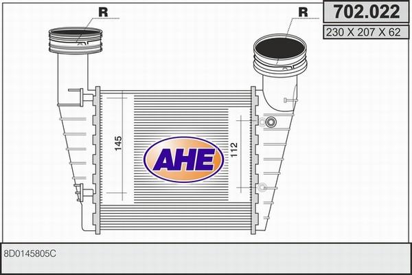 AHE 702.022 - Интеркулер, теплообменник турбины autodnr.net