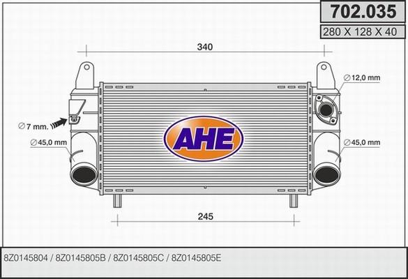 AHE 702.035 - Интеркулер autocars.com.ua