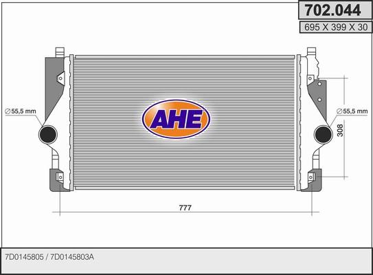 AHE 702.044 - Интеркулер autocars.com.ua