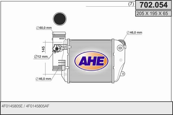 AHE 702.054 - Интеркулер autocars.com.ua