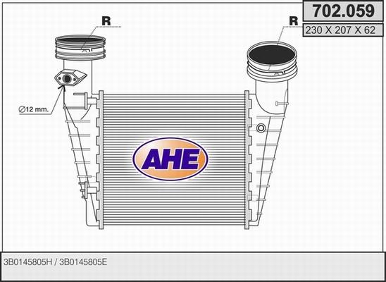 AHE 702.059 - Интеркулер, теплообменник турбины autodnr.net