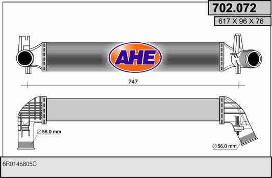 AHE 702.072 - Интеркулер autocars.com.ua