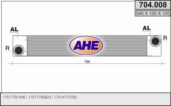 AHE 704.008 - Интеркулер autocars.com.ua