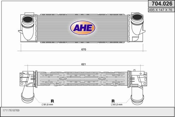 AHE 704.026 - Интеркулер autocars.com.ua