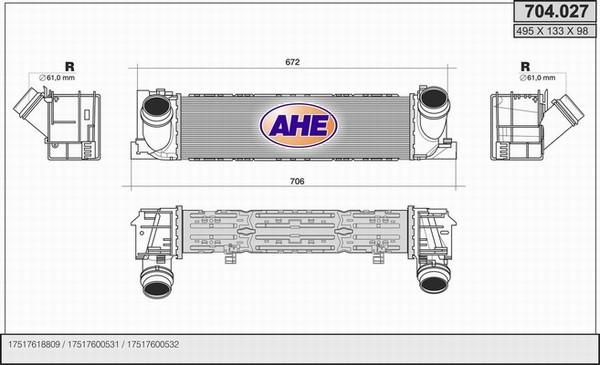 AHE 704.027 - Интеркулер autocars.com.ua