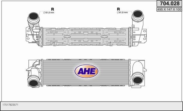 AHE 704.028 - Интеркулер autocars.com.ua