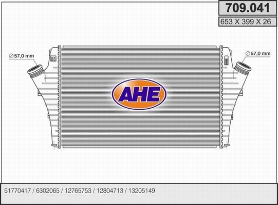 AHE 709.041 - Интеркулер autocars.com.ua