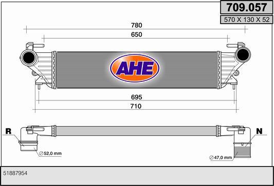 AHE 709.057 - Интеркулер autocars.com.ua