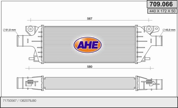 AHE 709.066 - Интеркулер autocars.com.ua