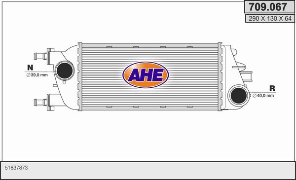 AHE 709.067 - Интеркулер autocars.com.ua