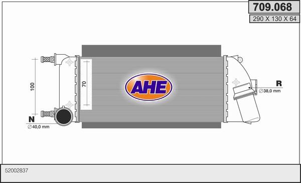 AHE 709.068 - Интеркулер autocars.com.ua