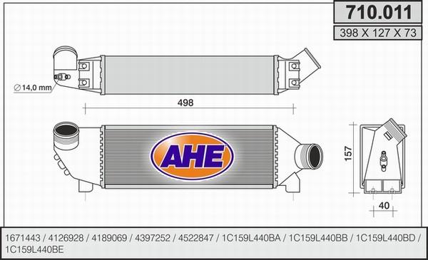 AHE 710.011 - Интеркулер autocars.com.ua