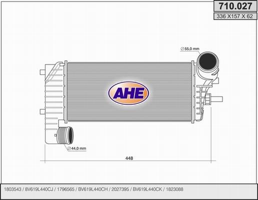 AHE 710.027 - Интеркулер autocars.com.ua