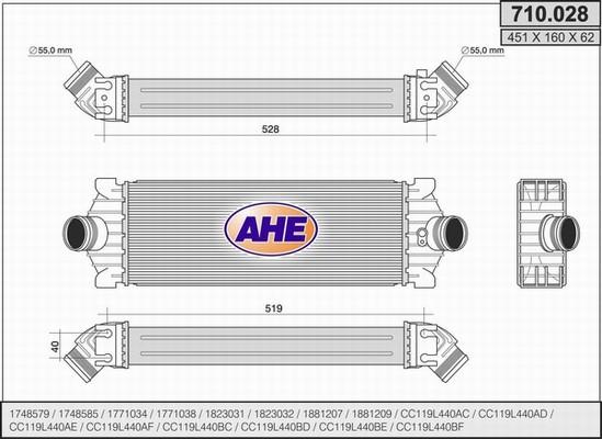 AHE 710.028 - Интеркулер autocars.com.ua