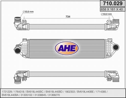 AHE 710.029 - Интеркулер autocars.com.ua