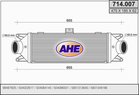 AHE 714.007 - Интеркулер autocars.com.ua