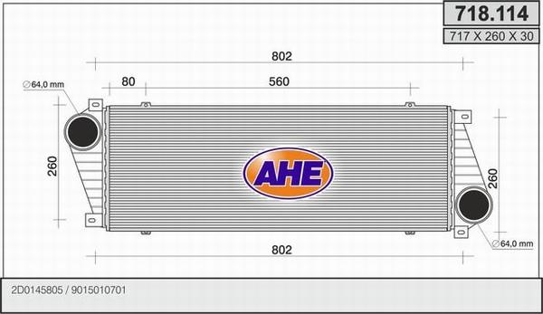 AHE 718.114 - Интеркулер, теплообменник турбины autodnr.net