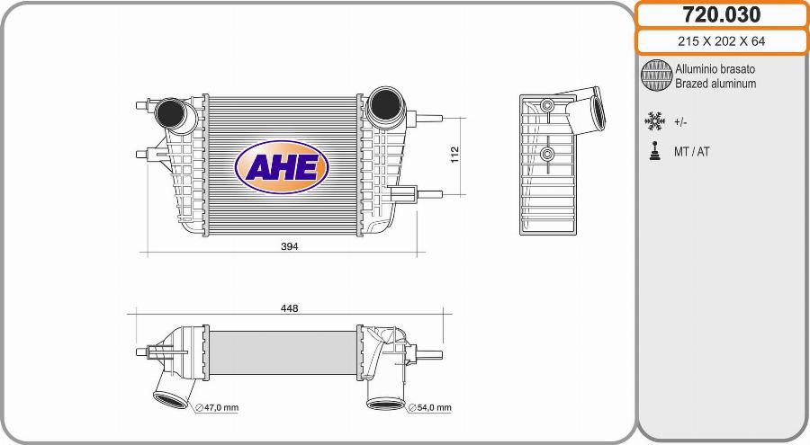 AHE 720.030 - Интеркулер autocars.com.ua