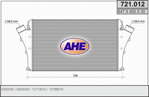 AHE 721.012 - Интеркулер autocars.com.ua