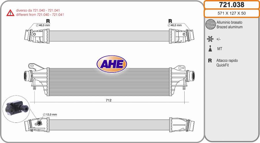 AHE 721.038 - Интеркулер autocars.com.ua