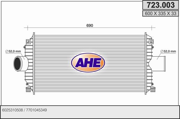 AHE 723.003 - Интеркулер autocars.com.ua