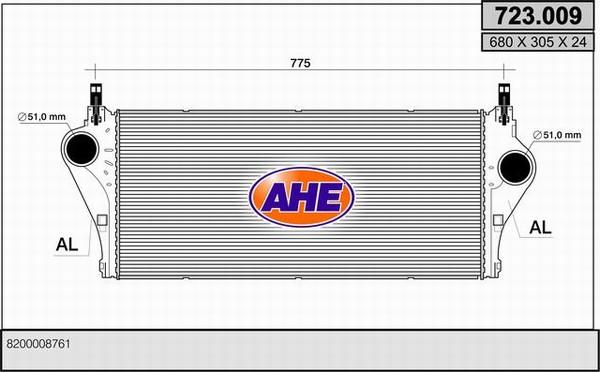 AHE 723.009 - Интеркулер autocars.com.ua