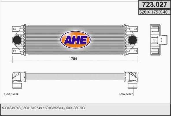 AHE 723.027 - Интеркулер autocars.com.ua