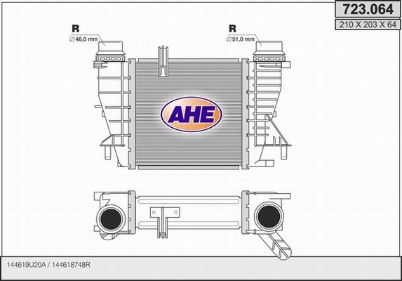 AHE 723.064 - Интеркулер autocars.com.ua