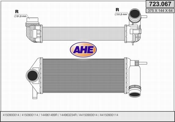 AHE 723.067 - Интеркулер autocars.com.ua