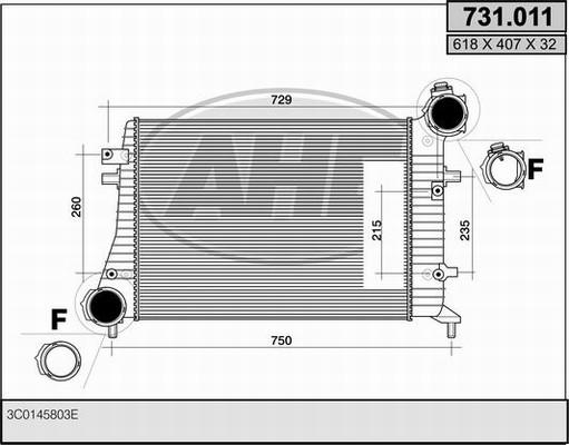 AHE 731.011 - Интеркулер autocars.com.ua