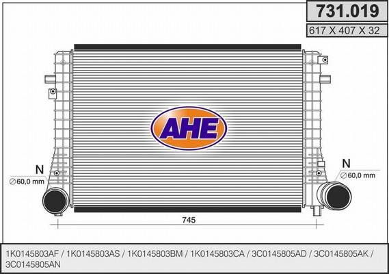 AHE 731.019 - Интеркулер autocars.com.ua