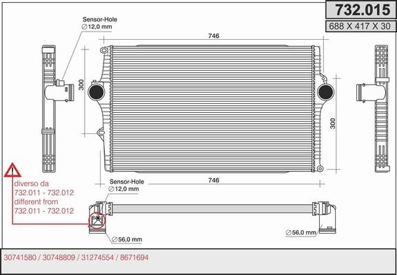 AHE 732.015 - Интеркулер autocars.com.ua