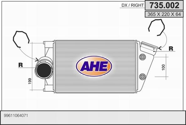AHE 735.002 - Интеркулер autocars.com.ua