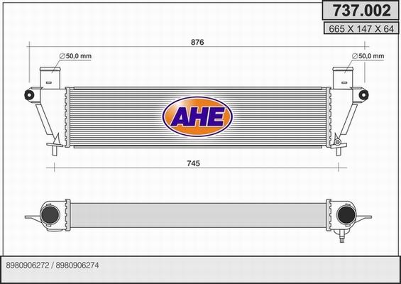 AHE 737.002 - Интеркулер autocars.com.ua