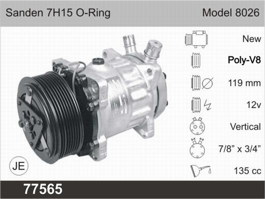 AHE 77565 - Компресор, кондиціонер autocars.com.ua