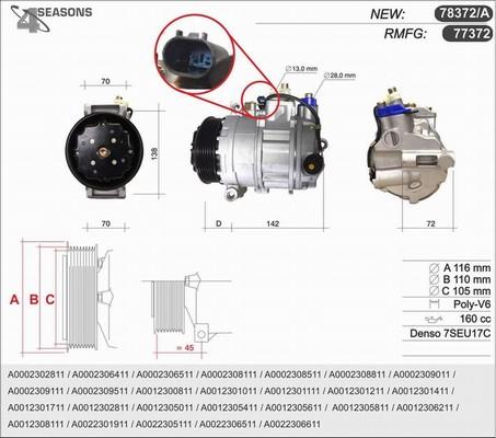 AHE 78372/A - Компресор, кондиціонер autocars.com.ua