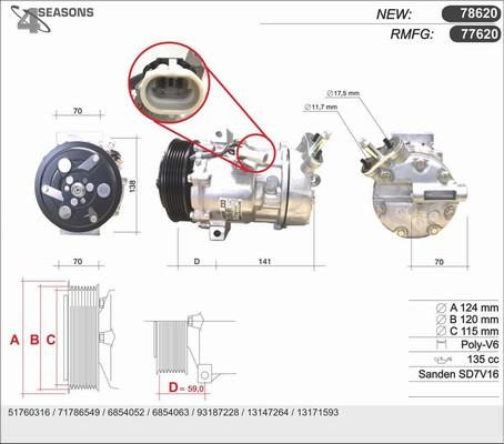 AHE 78620 - Компресор, кондиціонер autocars.com.ua