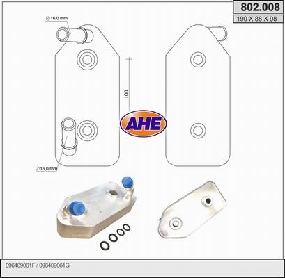 AHE 802.008 - Масляный радиатор, двигательное масло autodnr.net
