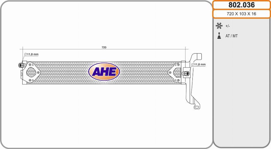 AHE 802.036 - Масляний радіатор, рухове масло autocars.com.ua