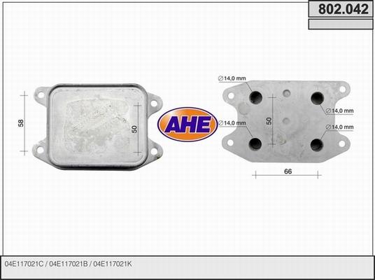 AHE 802.042 - Масляний радіатор, рухове масло autocars.com.ua