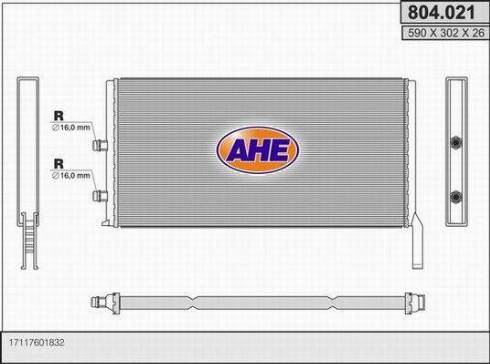 AHE 804.021 - Масляний радіатор, рухове масло autocars.com.ua