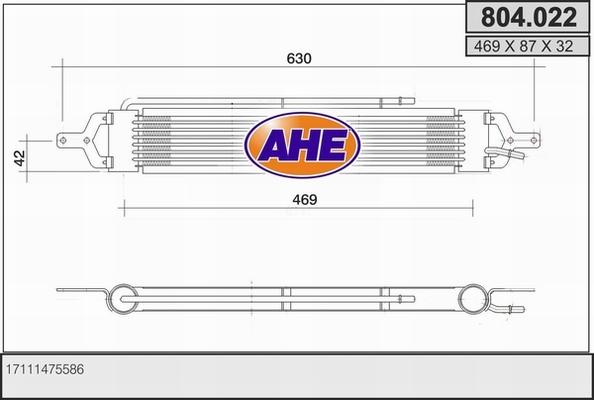 AHE 804.022 - Масляний радіатор, рухове масло autocars.com.ua