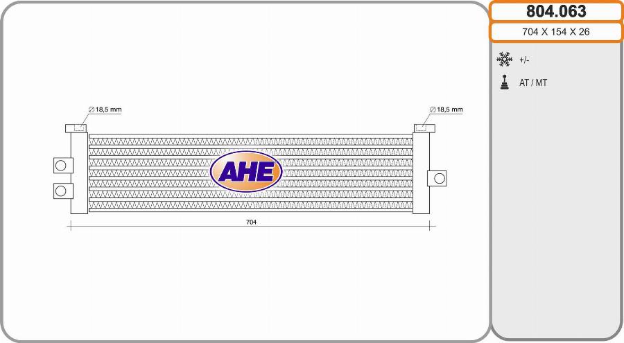 AHE 804.063 - Масляний радіатор, рухове масло autocars.com.ua